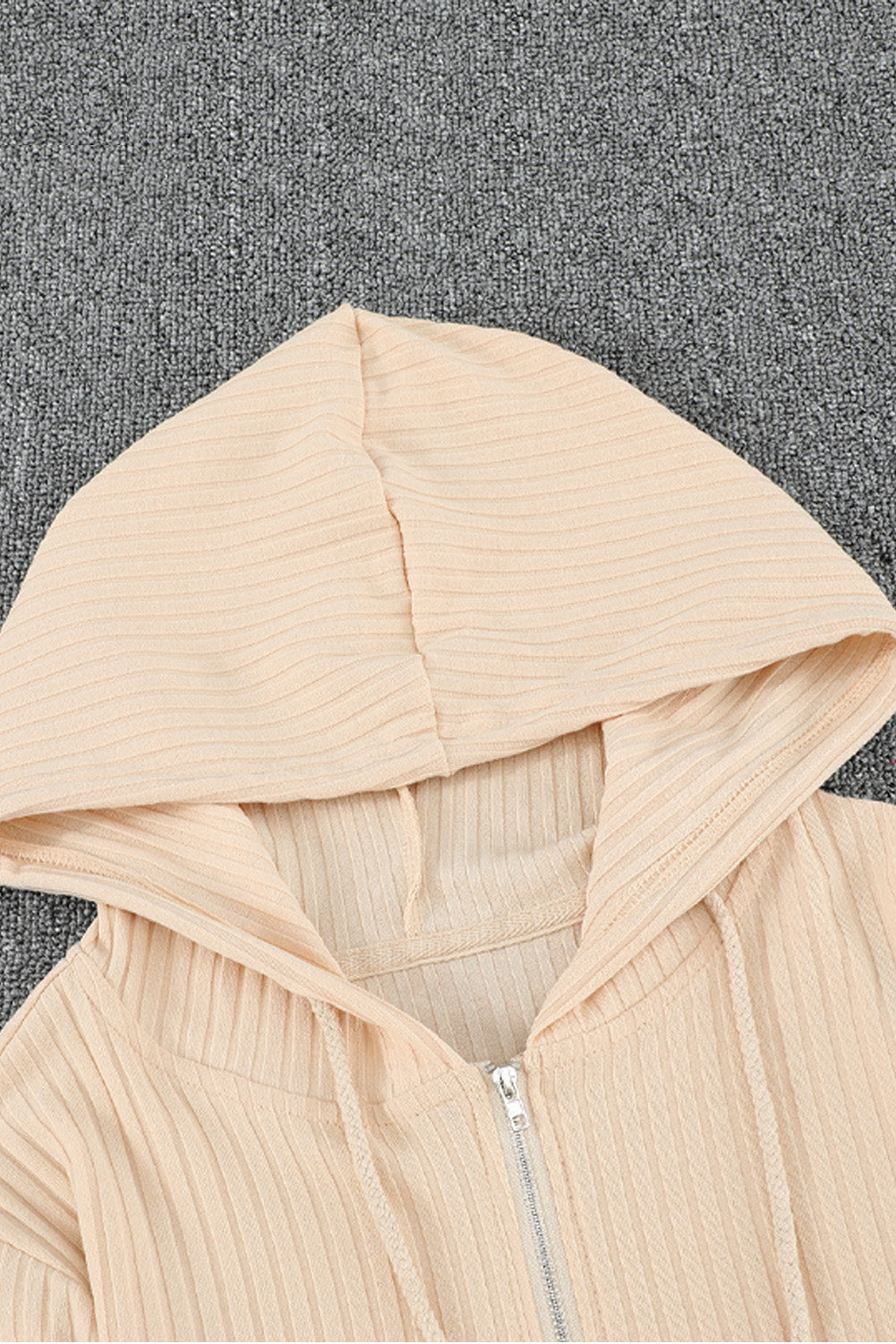 Zip-Up Ribbed Hoodie and Joggers Lounge Set
