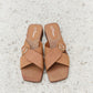 Forever Link Square Toe Cross Strap Buckle Clog Sandal in Ochre