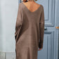 Rib-Knit V-Neck Sweater Dress