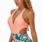 Tie Back Halter Neck One-Piece Swimsuit