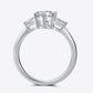 1 Carat Moissanite 925 Sterling Silver Three Stone Ring