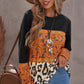 Mixed Print Color Block Long Sleeve Top