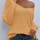 Rib-Knit V-Neck Tunic Sweater