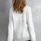 Heathered Ribbed Trim V-Neck Drop Shoulder Sweater