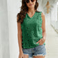 Lace Scalloped Keyhole V-Neck Tank