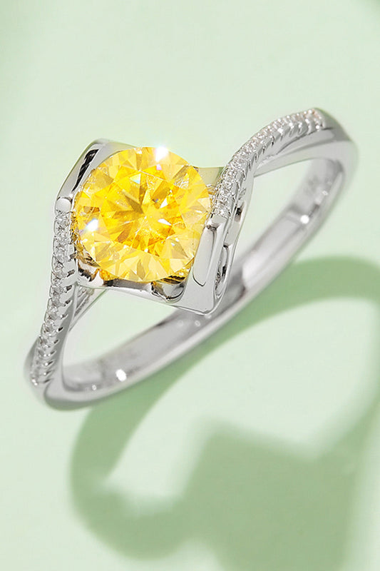 1 Carat Moissanite 925 Sterling Silver Twisted Ring