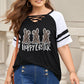 Plus Size HOPPY EASTER Striped Crisscross T-Shirt