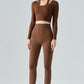 Halter Neck Long Sleeve Cropped Sports Top