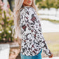 Cow Print Keyhole Long Sleeve Top