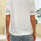Buttoned V-Neck Flounce Sleeve Top