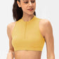 Full Size Cropped Cutout Back Zipper Front Active Tank Top
