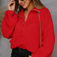 Half-Zip Lantern Sleeve Sweater