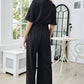 Tie Front Cutout Wide Leg Jumpsuit
