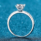 Rhodium-Plated 2 Carat Moissanite Four-Prong Ring