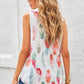 Leaf Print Scoop Neck Tank
