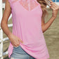 Lace Yoke Round Neck Tank