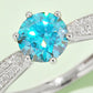 1 Carat Moissanite 925 Sterling Silver Side Stone Ring