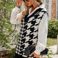 Houndstooth Side Slit Ribbed Sweater Vest Dress