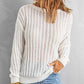 Dropped Shoulder Openwork Sweater