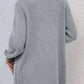 Ribbed Trim Longline Cardigan with Pockets