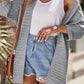 Ribbed Open Front Knit Cardigan