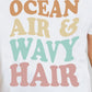 Simply Love Full Size OCEAN AIR & WAVY HAIR Graphic Cotton T-Shirt