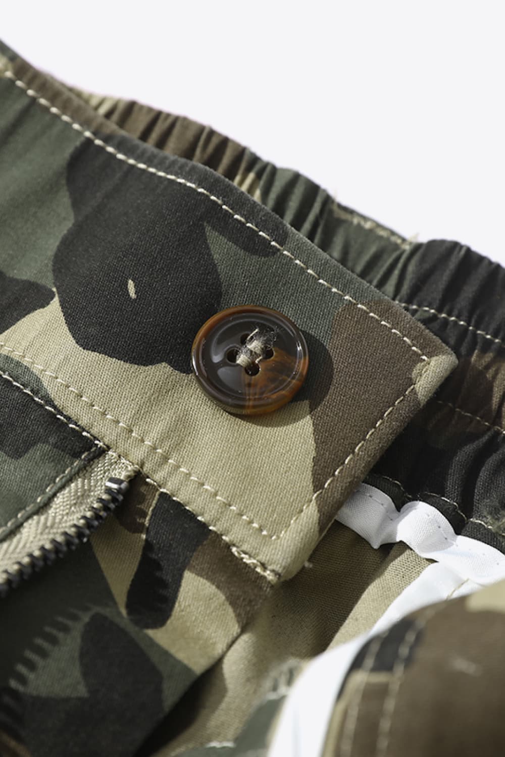 Camouflage Drawstring Waist Cargo Shorts