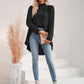 Long Puff Sleeve High-Low Blouse