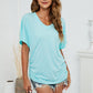V-Neck Side Ruched Tee