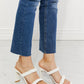 MMShoes In Love Double Braided Block Heel Sandal in White