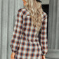 Plaid Tie Front Mini Shirt Dress