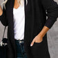Ribbed Trim Longline Cardigan with Pockets