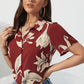 Floral Button-Up Short Sleeve Shirt