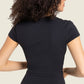 Gathered Detail Surplice Short Sleeve Sports Top