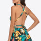 Crisscross Tie-Back Plunge Swim Dress