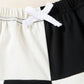 Color Block Elastic Waist Shorts