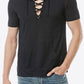 Lace-Up Short Sleeve Hoodie