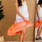 Color Block Ruffle Hem Tiered High-Low Dress