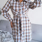 Plaid Button Down Tie Front Shirt Dress