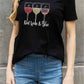 Simply Love Full Size RED WINE & BLUE Graphic Cotton Tee