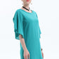 Round Neck Half Flutter Sleeve Tunic Blouse