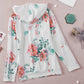Floral Lace Trim Drawstring Hoodie