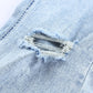 Distressed Frayed Trim Flared Jeans