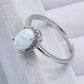 925 Sterling Silver 4-Prong Opal Ring