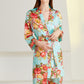 Floral Long Sleeve Tie-Waist Robe