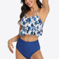 Tropical Print Ruffled Two-Piece Swimsuit