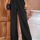 Pleated Detail Straight Leg Pants