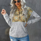 Retro Floral Contrast Panel Hoodie
