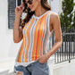 Striped Scalloped Hem Knit Tank