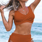Crisscross Drawstring Detail Bikini Set